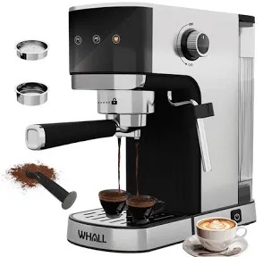 WHALL Touchscreen Espresso Machine 20 Bar Espresso Coffee Maker with Milk Frother Steam Wand  Stainless Steel Coffee Machine with Removable Water Tank New