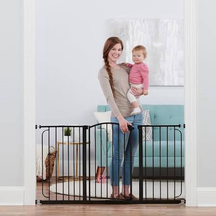 Regalo 58-Inch Easy Step Extra Tall Arched Décor Walk Thru Baby Gate, Award Winning Brand, Includes 4-Inch Extension Kit, 4 Pack Pressure Mount Kit and 4 Pack Wall Mount Kit, Bronze