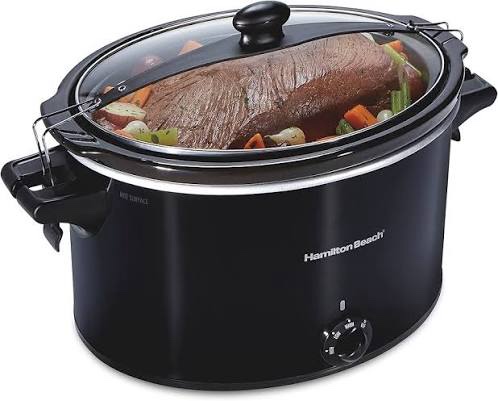 Hamilton Beach 33195 Extra-Large Stay or Go Slow Cooker 10 Quart Capacity Black