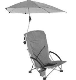 Sport-Brella Grey Camping Chair  with Clamp-On Sun Shade