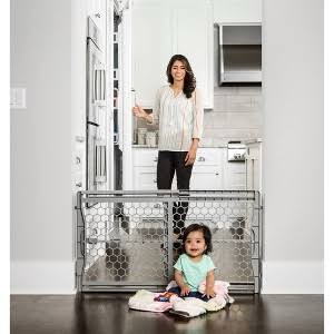 Regalo Plastic Baby Safety Gate  Gray  Sturdy Plastic Frame  Ages 6 to 24 Months