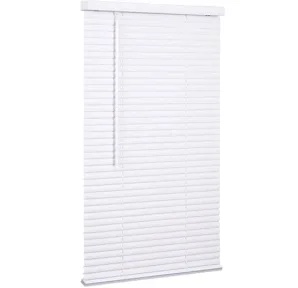 Lotus & Windoware Cordless 1  Vinyl Mini Blind Light Filtering Horizontal Blind  23  Width x 72  Length  White  Smooth