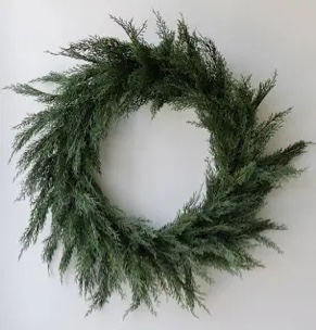 CG Hunter X Sinclair & Moore Cedar Wreath, Premium Artificial Indoor and Outdoor Large 30" Cedar Christmas Wreath, Christmas Decorations and Holiday Greenery