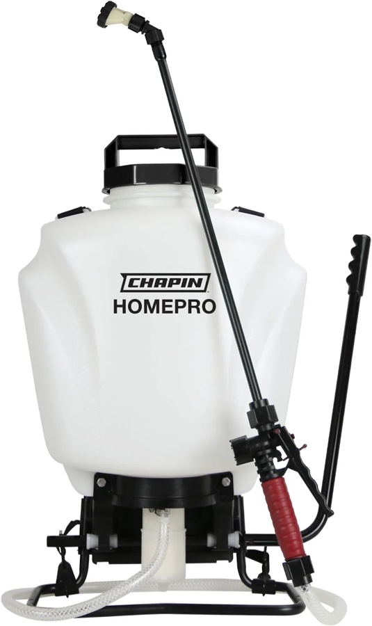 Chapin 60114 Made in USA 4-Gallon Backpack Sprayer with 3-Stage Filtration System Pump Pressured Sprayer  for Spraying Plants  Garden Watering  Lawns  Weeds and Pests  Translucent White