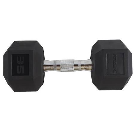 cap 35lbs coated hex dumbbell with contoured handle