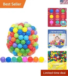 Playz Soft Plastic Mini Ball Pit Balls 200 Count - w/ 8 Vibrant Colors - Crush Proof, No Sharp Edges, Non Toxic, Phthalate & BPA Free for Baby Toddler Ball Pit, Play Tents & Tunnels Indoor & Outdoor