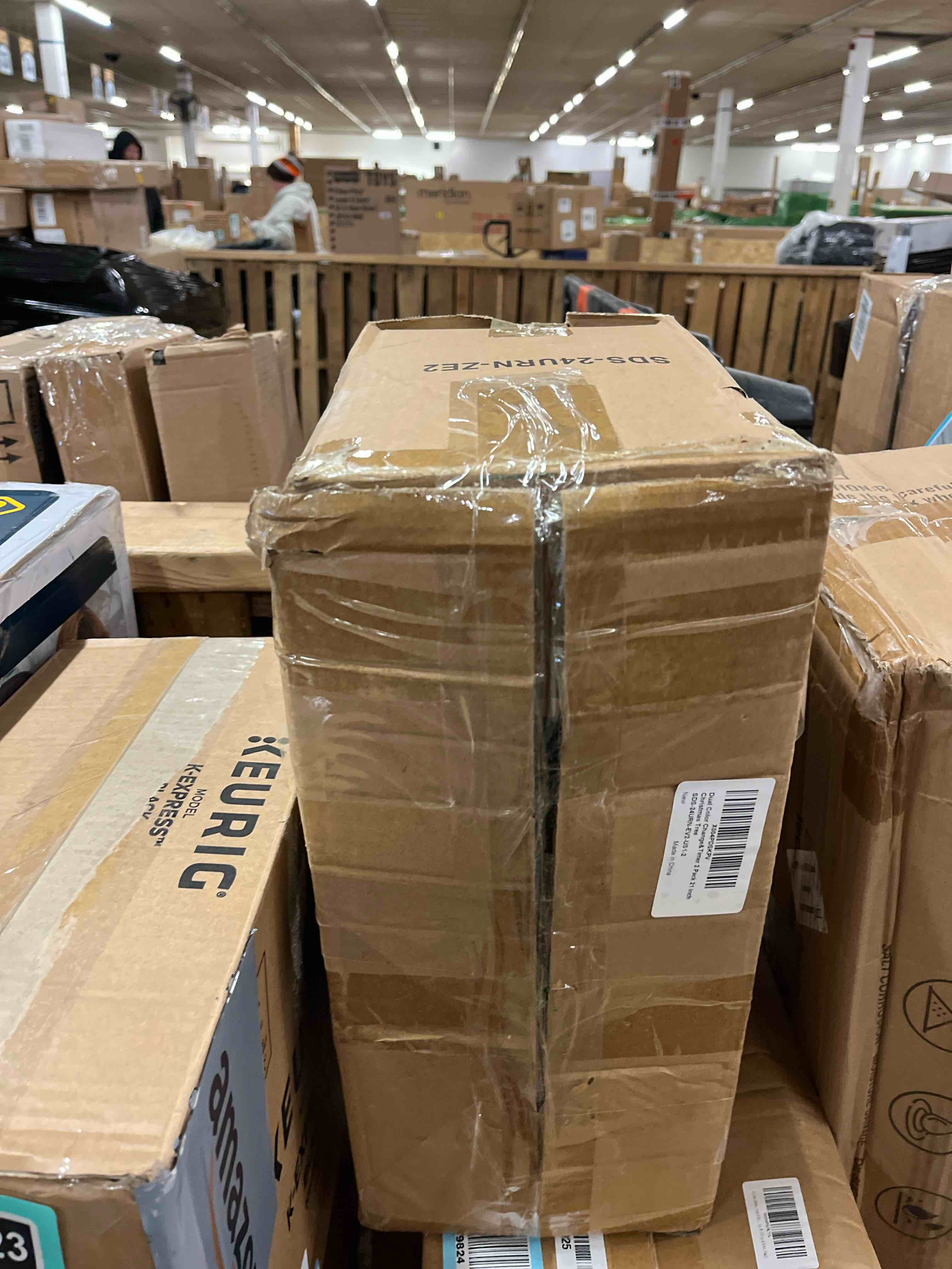 Condition photo showing New/Like New for Dual Color Change&Timer 2 Pack 21 Inch Christmas Tree Outdoor Urn Filler Warm White&Colored Lights 8 Mode Pinecones Red Berries Battery Operated Tripod Stake Christmas Porch Decor Pathway Holiday Yard