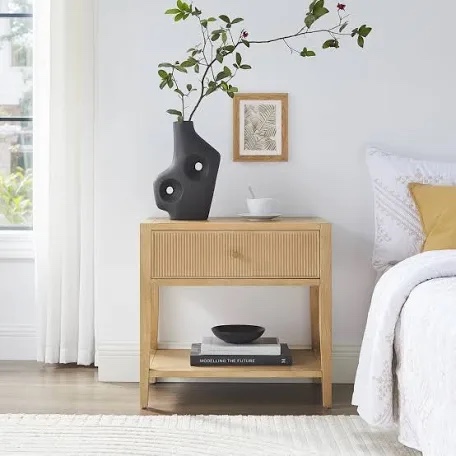 flores natural 1-drawer nightstand