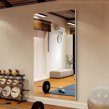 glassless large mirror shatterproof unbreakable wall mirror for gym, dance studio, home workout room - 0.04mm nano film
