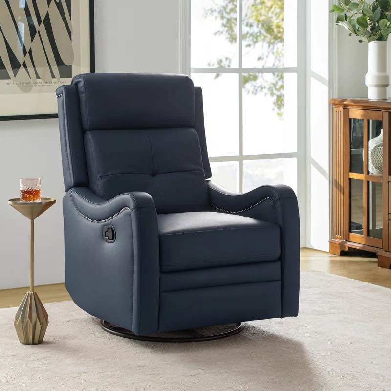 Genuine Leather Swivel Rocking Recliner