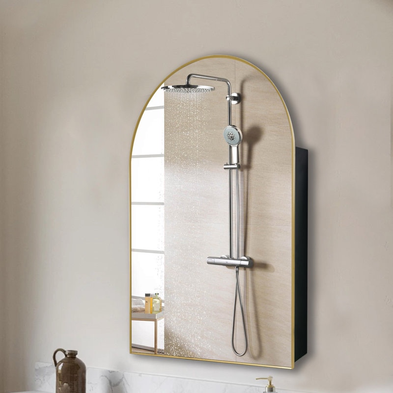 (2) Mikira Arched Medicine Cabinet with Mirror,Surface or Recess Mounted Farmhouse Bathroom cabinets with 20 ×30 inch Bathroom Vanity Mirror (2ND BOX TEA1796263)