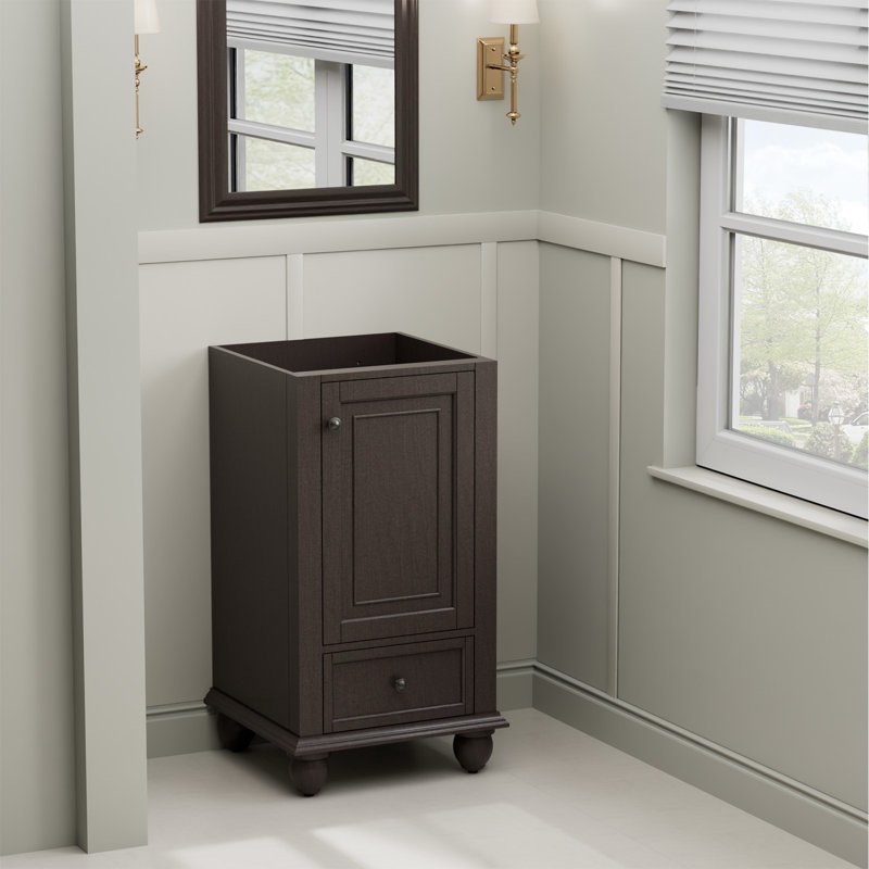 18" Single Sink Bathroom Vanity Base Only, Painted Surface, Soft-Close Doors