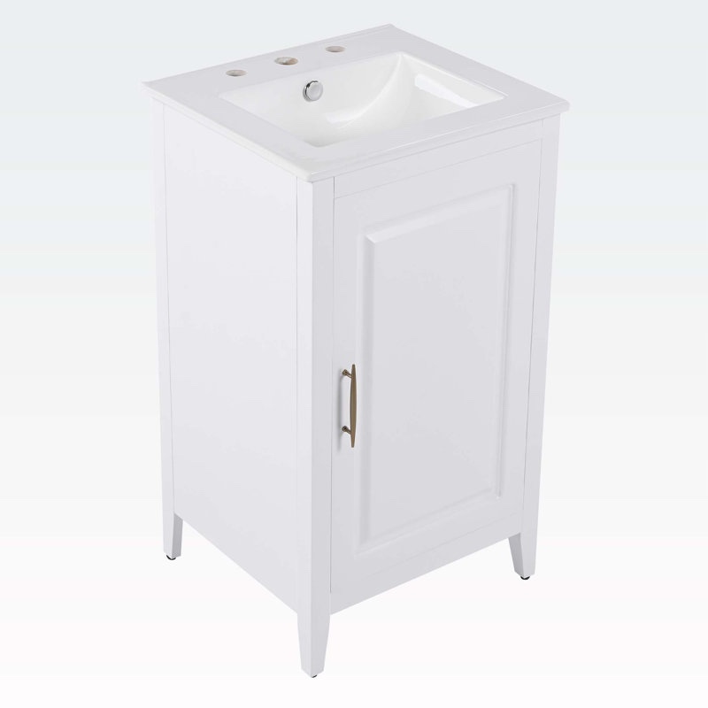 Bathroom Vanity with Sink, Functional Drawer and Door Shelf