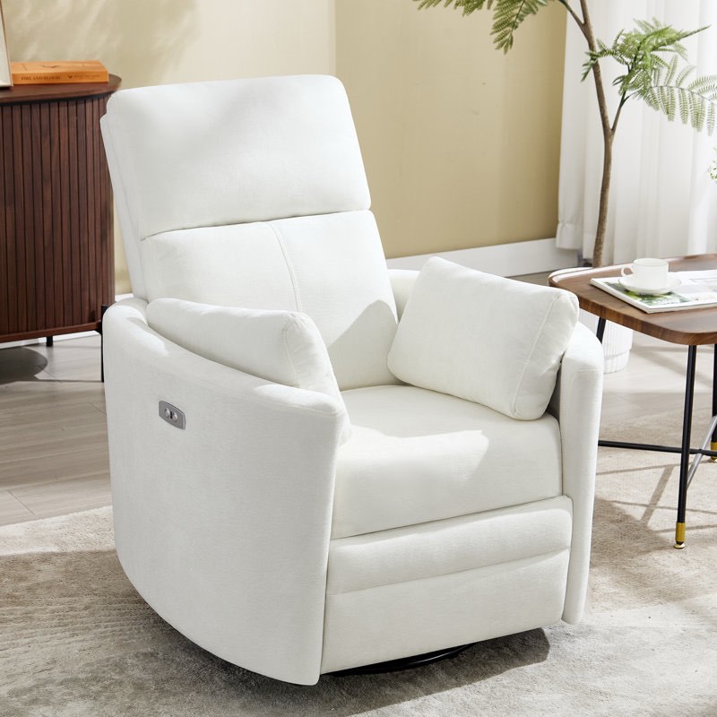 Ultimate Comfort Luxurious Power Recliner: Adjustable Pillows And Swivel Rocker Desig