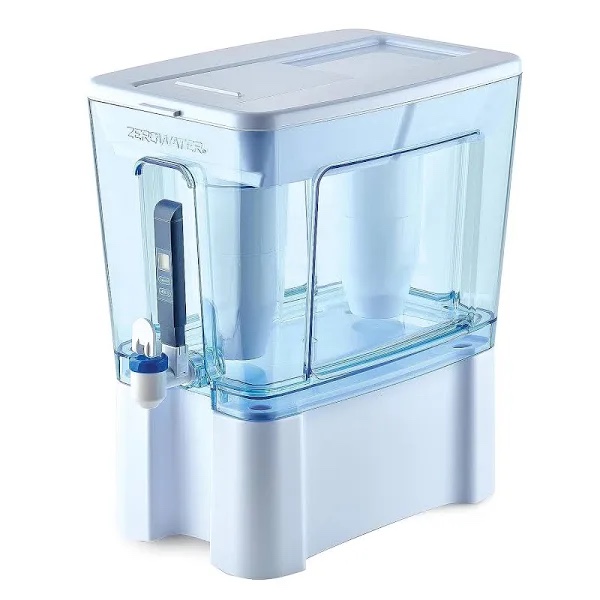 culligan zerowater - 52 cup ready-read 5-stage water filtration dispenser - blue