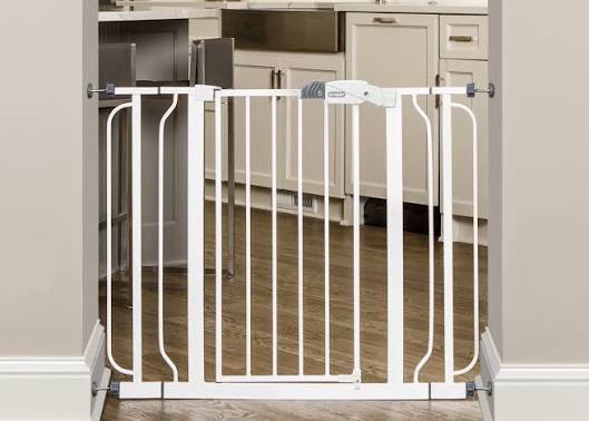 Regalo Extra Wide Easy Step Metal Walk Through Baby Gate - White