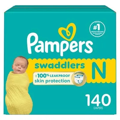pampers swaddlers soft sensitive skin baby diapers - size 0 - 140ct