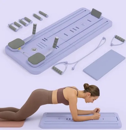 JANUA Pilates Board - Pilates Reformer Set, Multi-Purpose Foldable Pilates Reformer Board for Home, 5 in 1 Pilates Sliding Board (Purple)