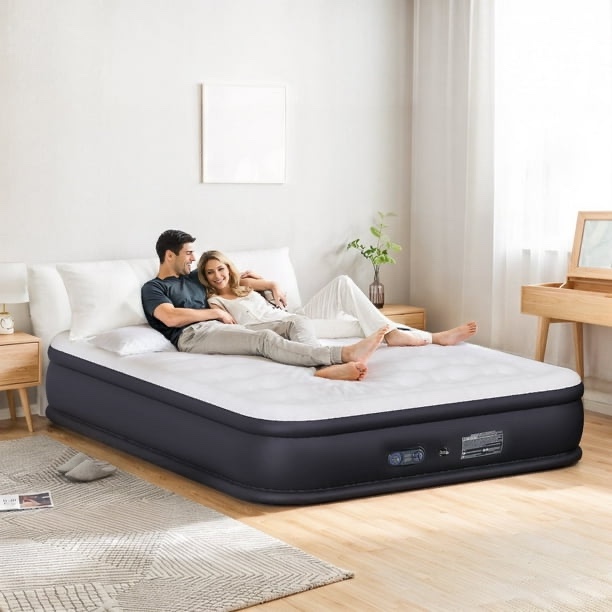 Bigleap Air Mattress Queen with Built in Pump, 16-Inch Raised Inflatable Blow up Camping Bed