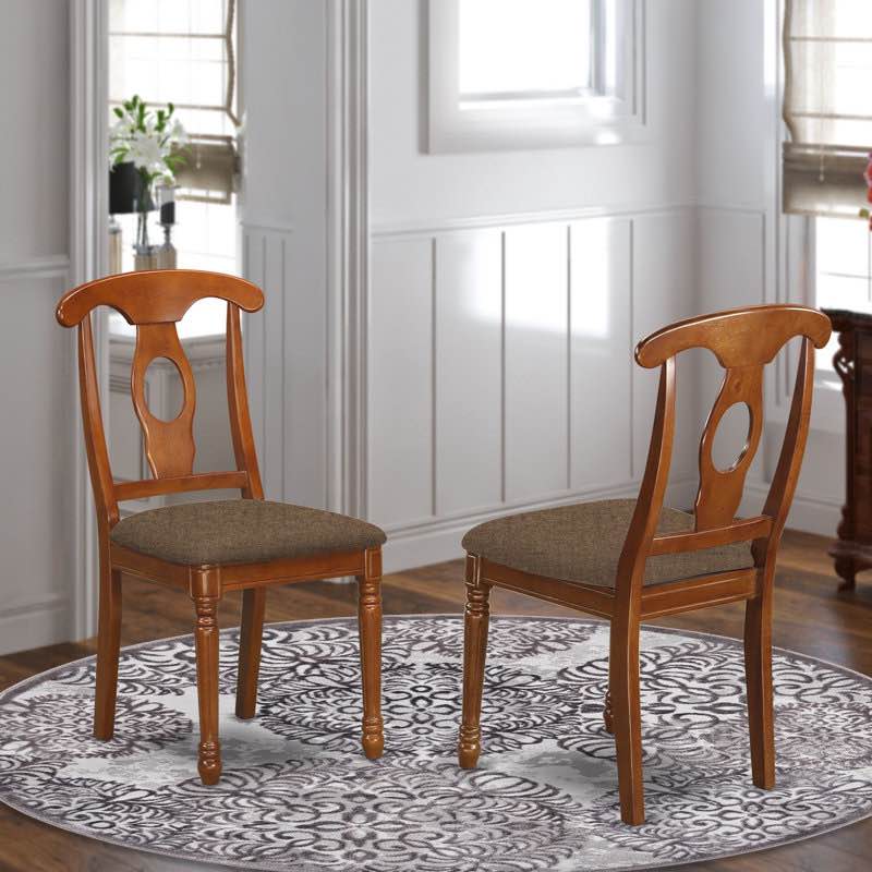 Pillsbury Upholstered Queen Anne Back Side Chair in Saddle Brown