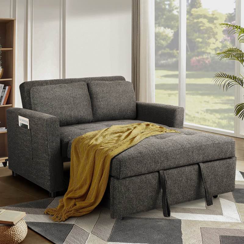 Vadims 48.5'' Linen Square Arm Sleeper