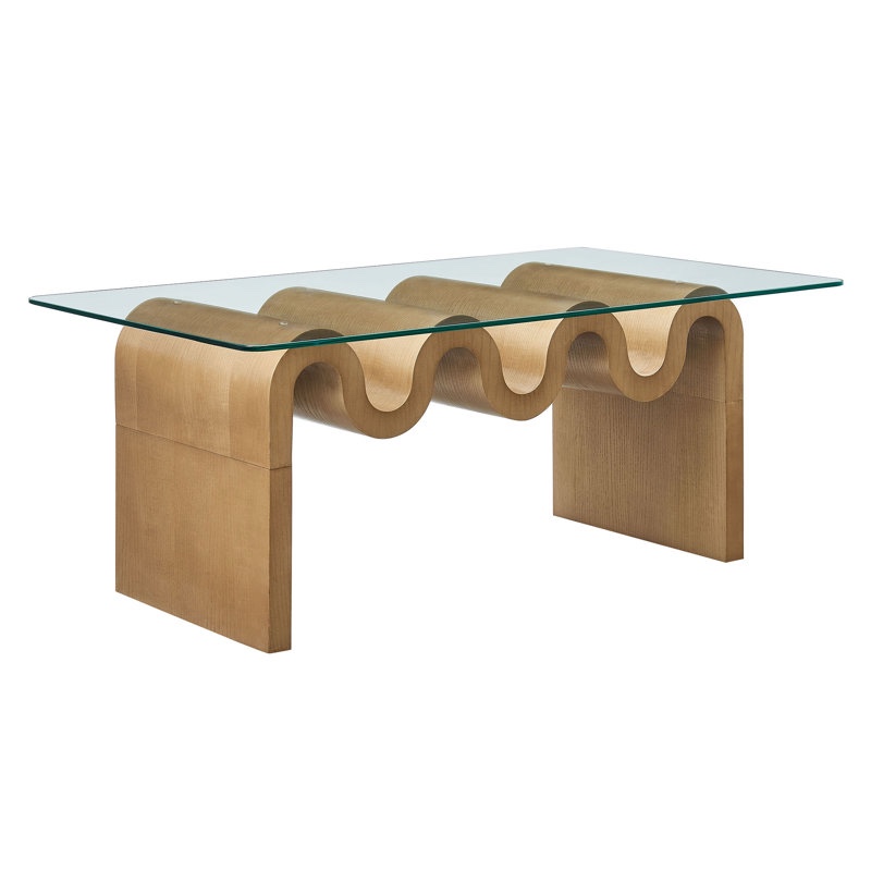 Ondine Glass Top Coffee Table In Spiced Apple