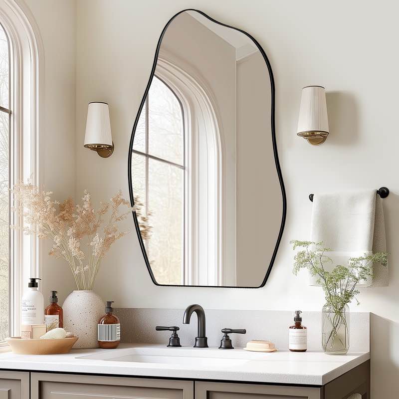 Mallarie 36" H x 24"W Framed Medicine Cabinet with Mirror and Shelves