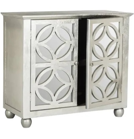 Havana chest two door silver finish