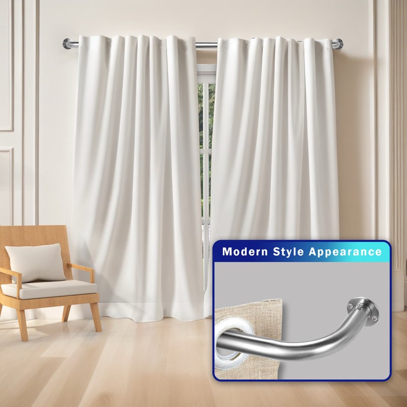 Aariel Adjustable 1" Single Curtain Rod