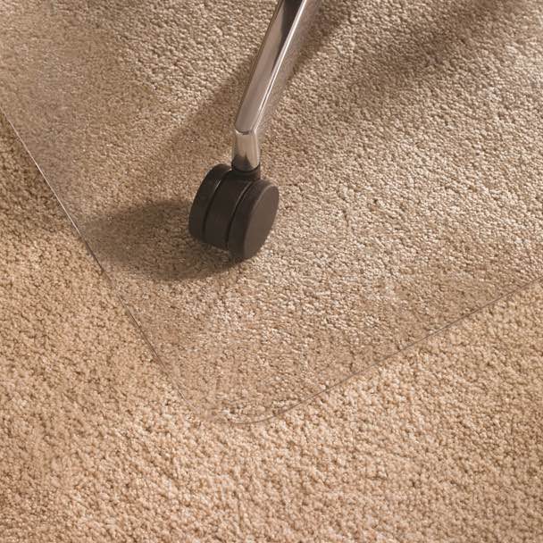 Cleartex Ultimat Chair Mat for Plush Pile Carpets (over 1/2") | Clear Polycarbonate | Rectangular Carpet Protector