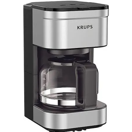 krups newer model drip coffee maker, glass, silver