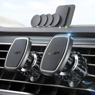 lisen 2 pack magnet for phone car mount magnetic phone holder for your car vent 6 military magnets vent cell phone holder mount for car plate fit all iphone 15/14/13 pro max plus samsung s24