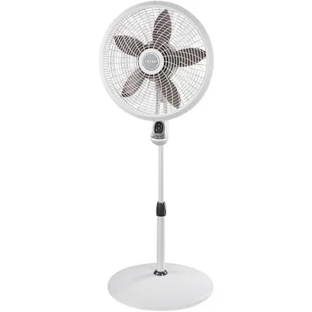 Lasko Cyclone Pedestal Fan, Adjustable Height, Remote Control, Timer, 3 Speeds, for Bedroom, Kitchen, Office and Living Room, 18", White, 1885, Large