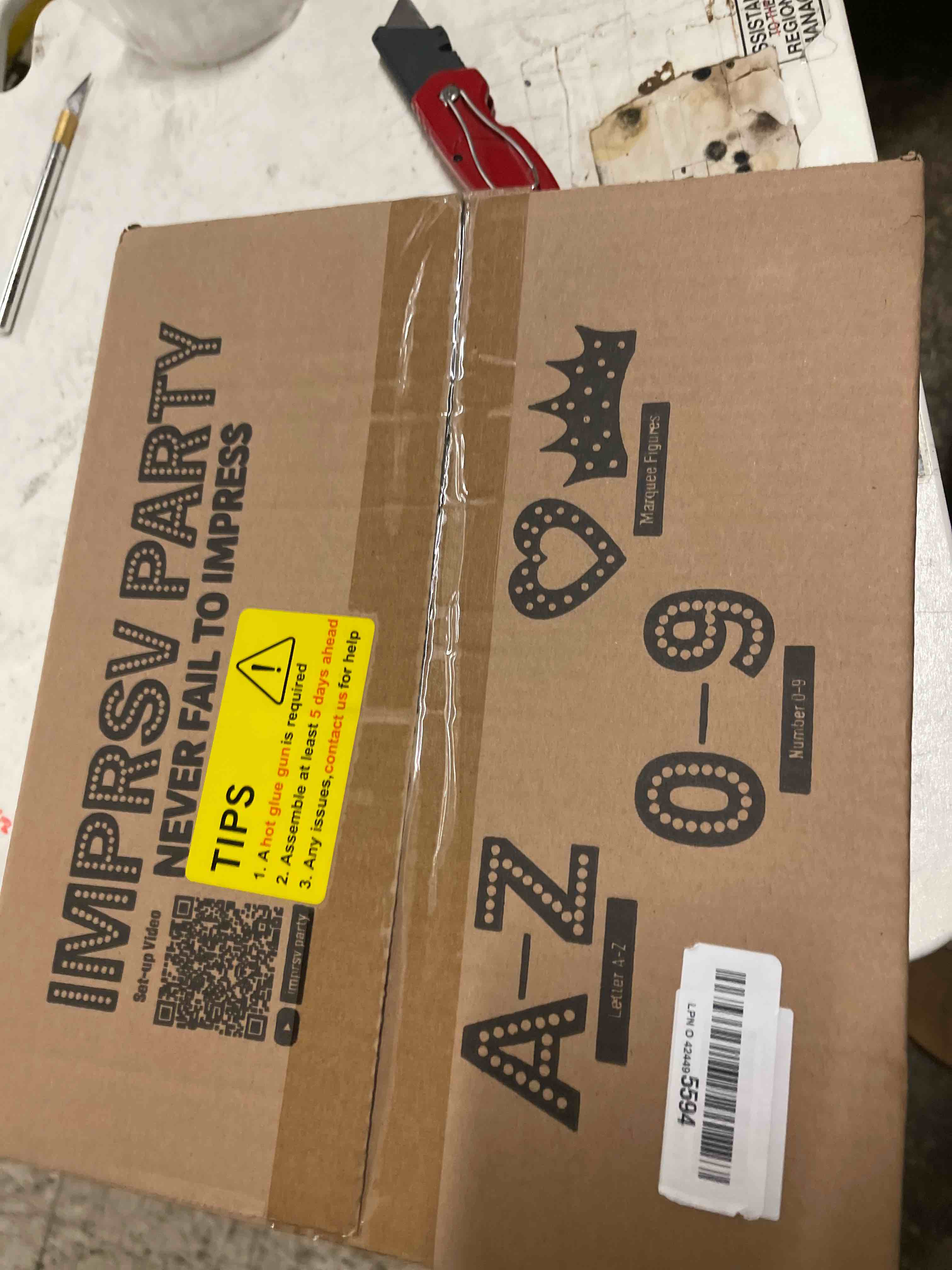 Condition photo showing New/Like New for imprsv 3FT Mosaic Numbers for Balloons, Balloon Mosaic Number Frame, Marquee Number 1, One Balloon for First Birthday, 1st Birthday Decorations, First Anniversary Decor, Large Cardboard Numbers