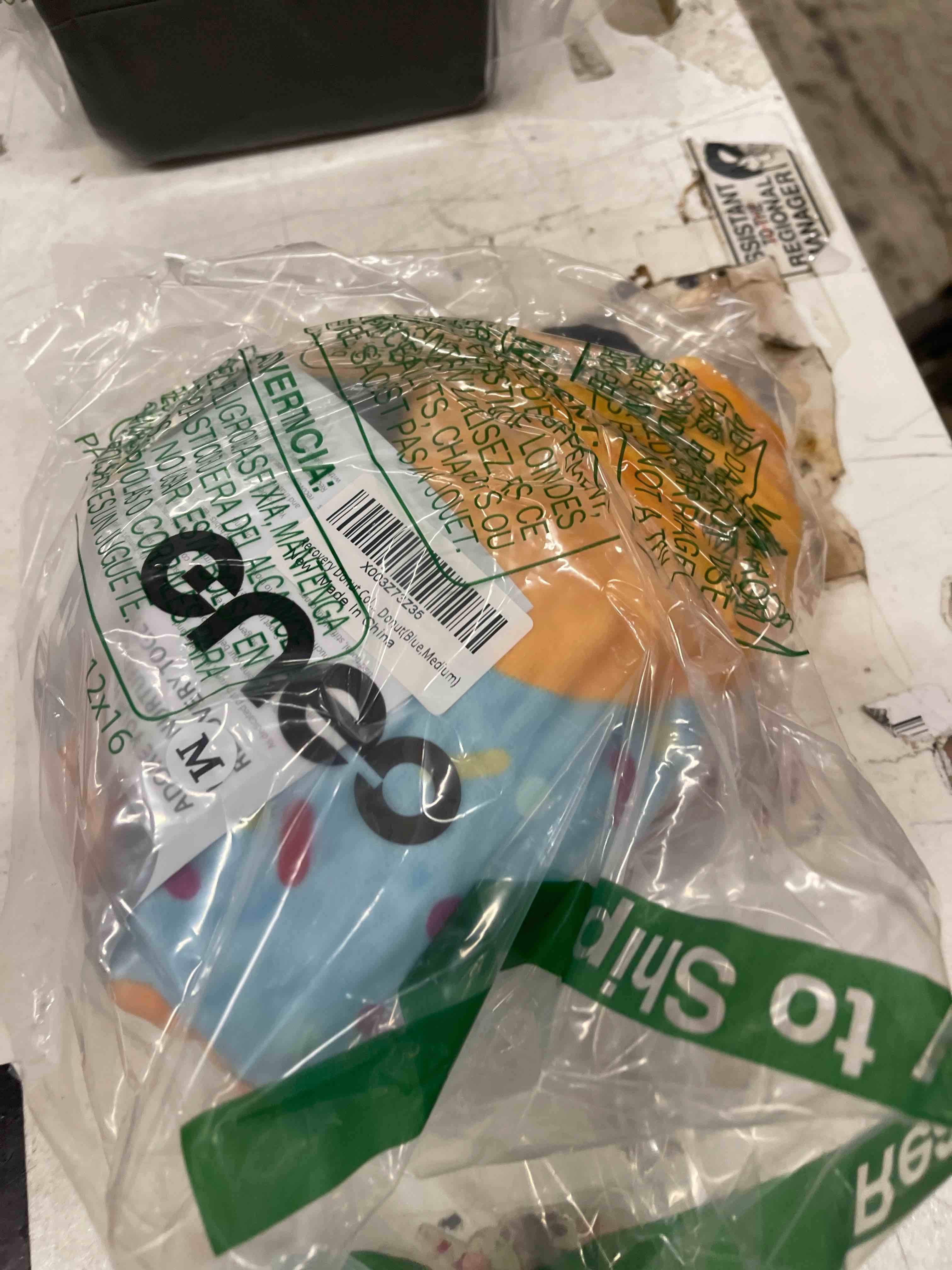 Condition photo showing New/Like New for Recovery Donut Collar for Dogs & Cat,Inflatable Dog Cone Collar Alternative After Surgery,Soft Cone for Large Medium Small Dog,Adjustable Pet Neck Donut(Blue,Medium) Blue M?Neck 8"-11"?