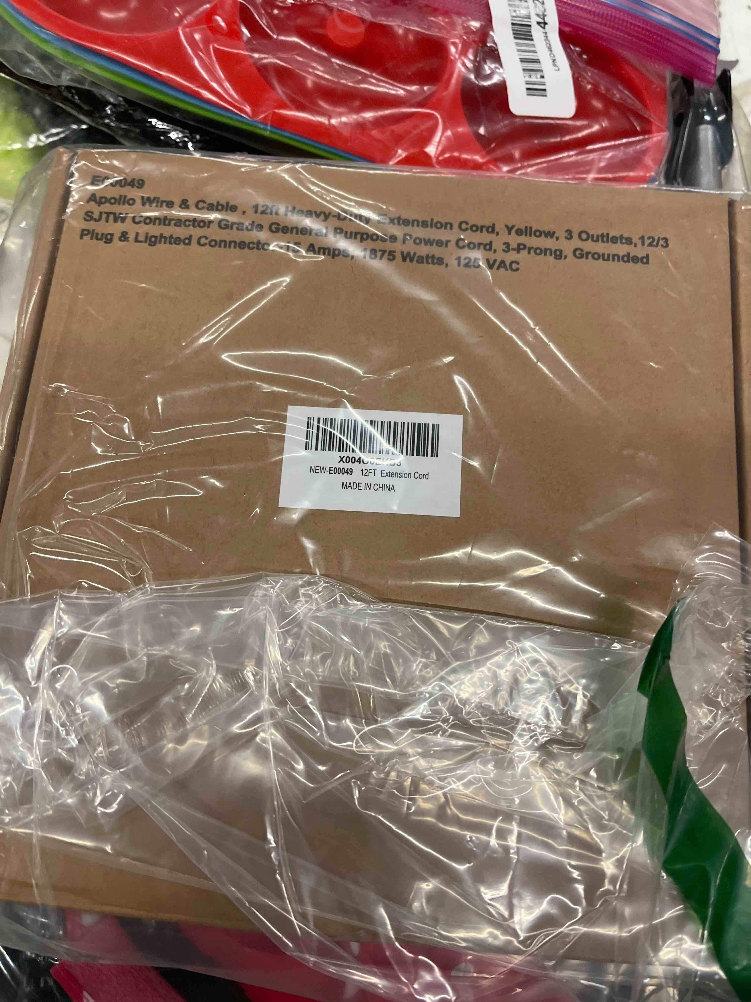 Condition photo showing New/Like New for 12FT 12 Gauge Heavy Duty Outdoor Extension Cord Waterproof with 3 Outlets & Lighted End, SJTW 15A 1875W 3-Prong Yellow Flexible Power Cord for Indoor Outside Decorations Garage, Garden, ETL