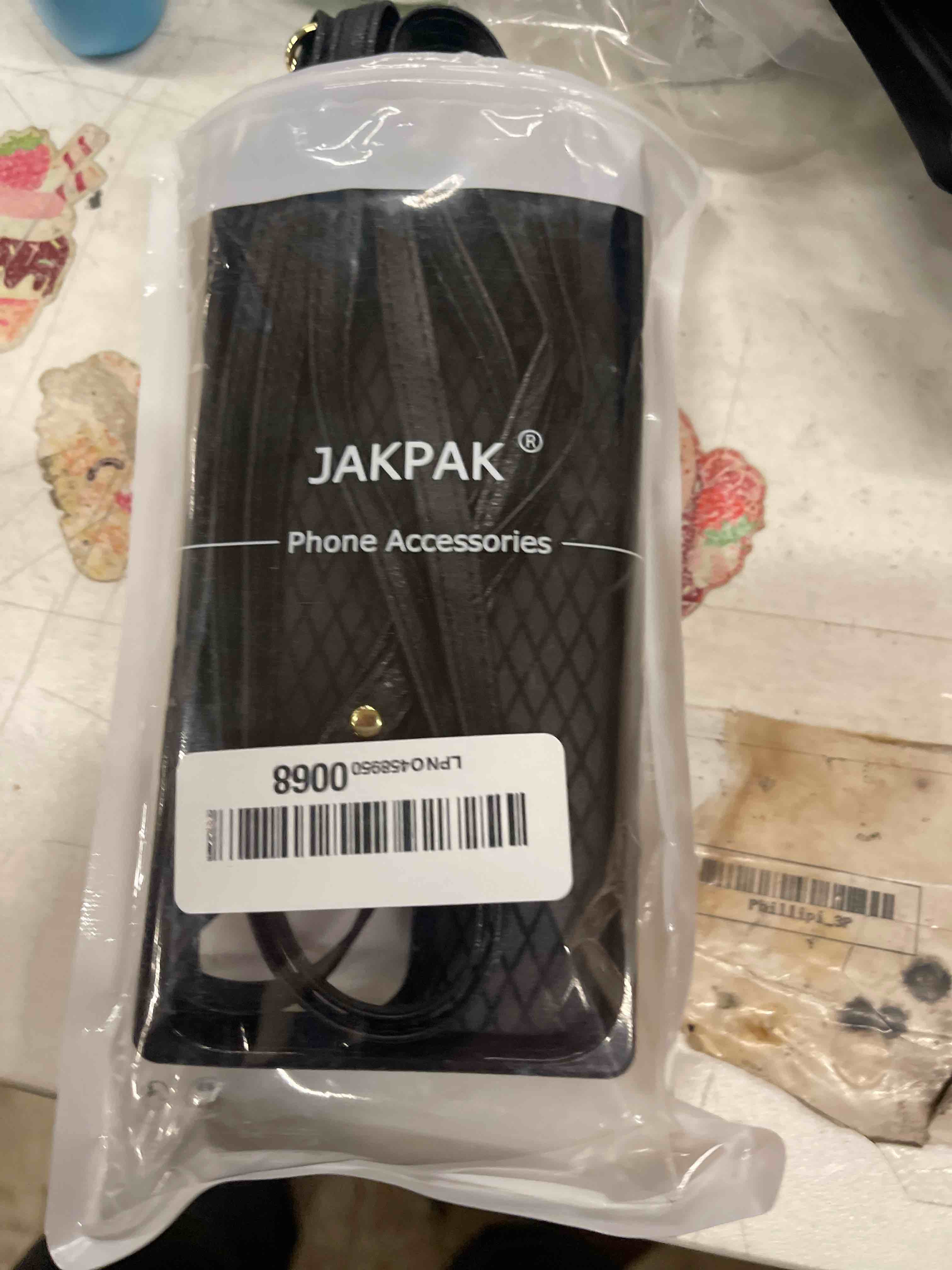 Condition photo showing New/Like New for JAKPAK for iPhone 16 Pro Max Case with Card Holder for Phone Wallet Case Crossbody Zipper with Card Slots and Lanyard for iPhone 16 Pro Max 6.9 inch-Black