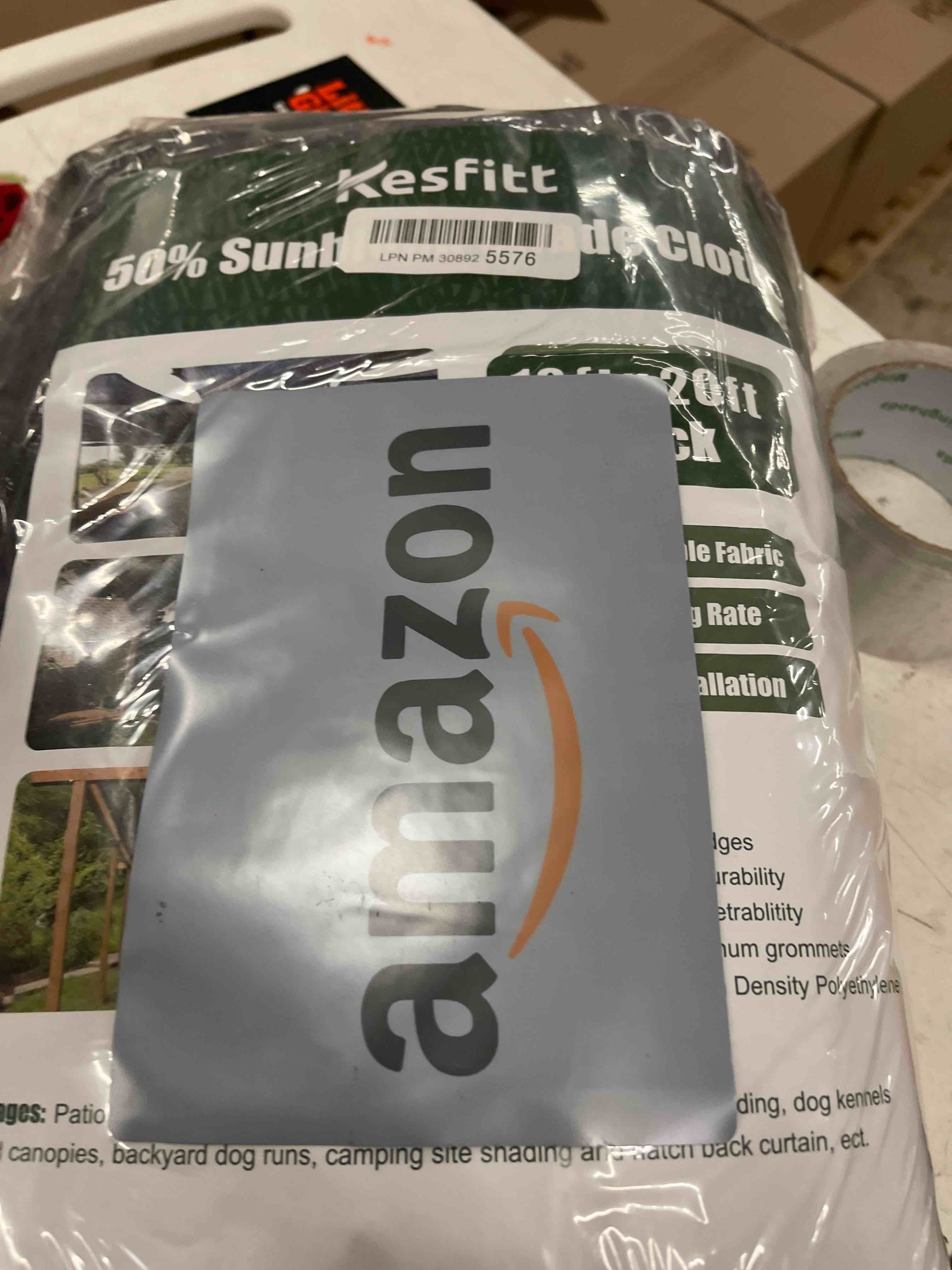 Condition photo showing New/Like New for Kesfitt Garden 50% Shade Cloth, Resistant Sun Shade Net 10x20FT Mesh Tarp with HDPE Material and Reinforced Grommets Shade Trap for Greenhouse, Plant, Pergola, Backyard Patio Sunshade 10ftx20ft