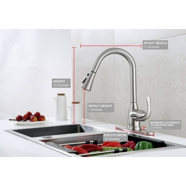 Frigidaire Alexis Single Handle Pull Down Kitchen Sink Faucet in Brushed Nickel with 3 Function Spray Head 23-Frigidaire-Alexis-BN