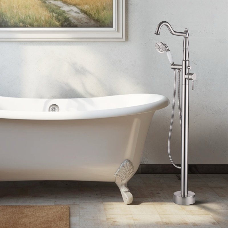 Cisy Floor Mounted Freestanding Tub Filler with Diverter and Handshower High-Quality BN