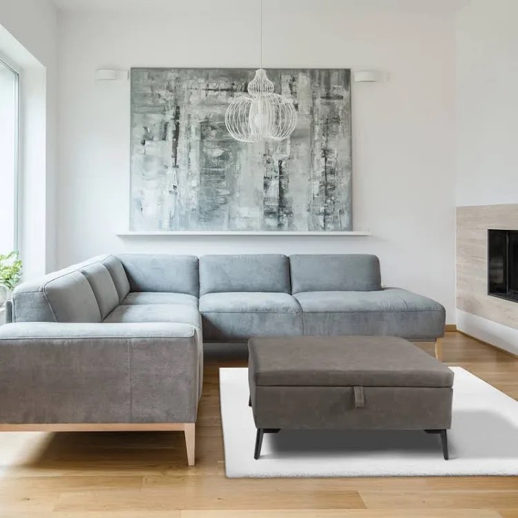 Michelyn Upholstered Ottoman Gray