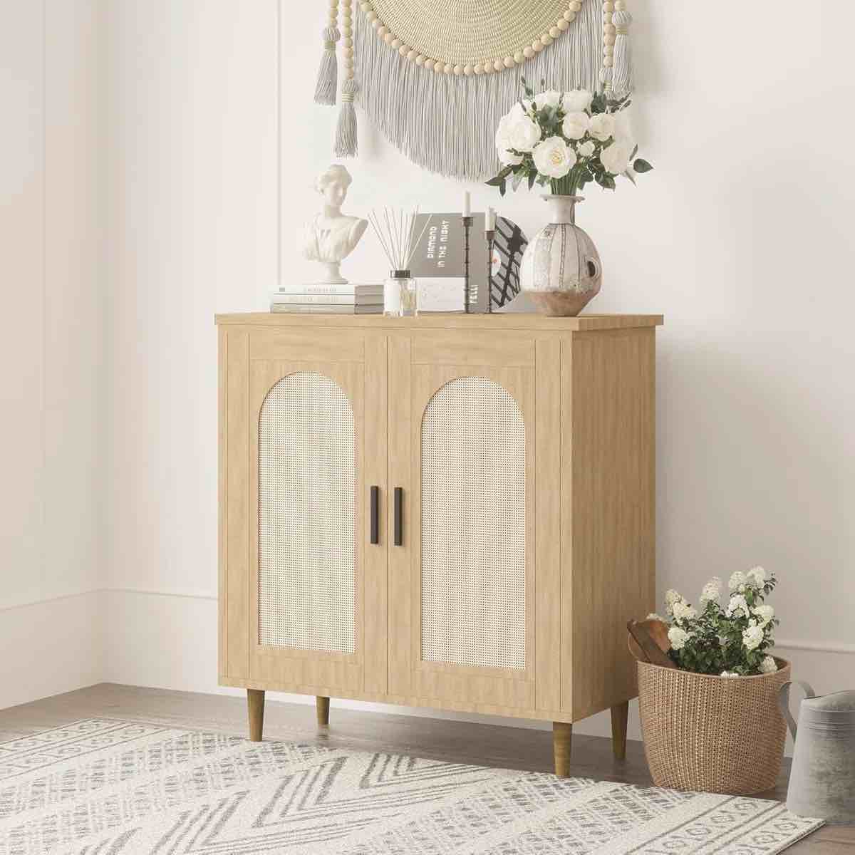 farmhouse round wood end table