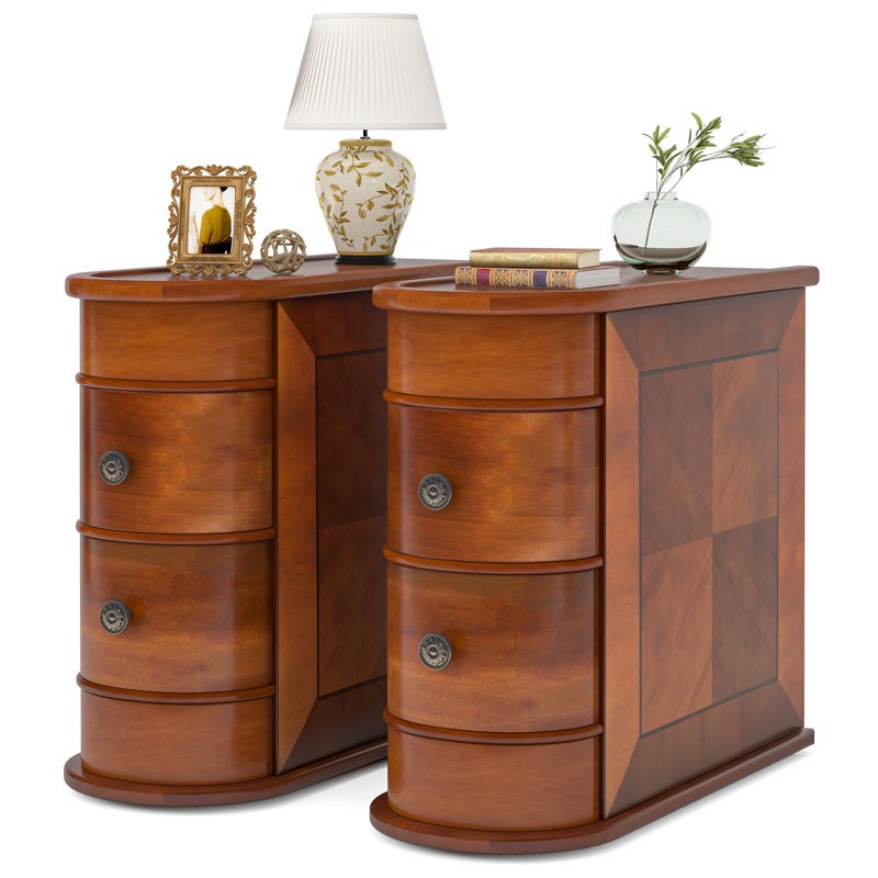 belanna solid wood 2 - drawer end table set (2 boxes)