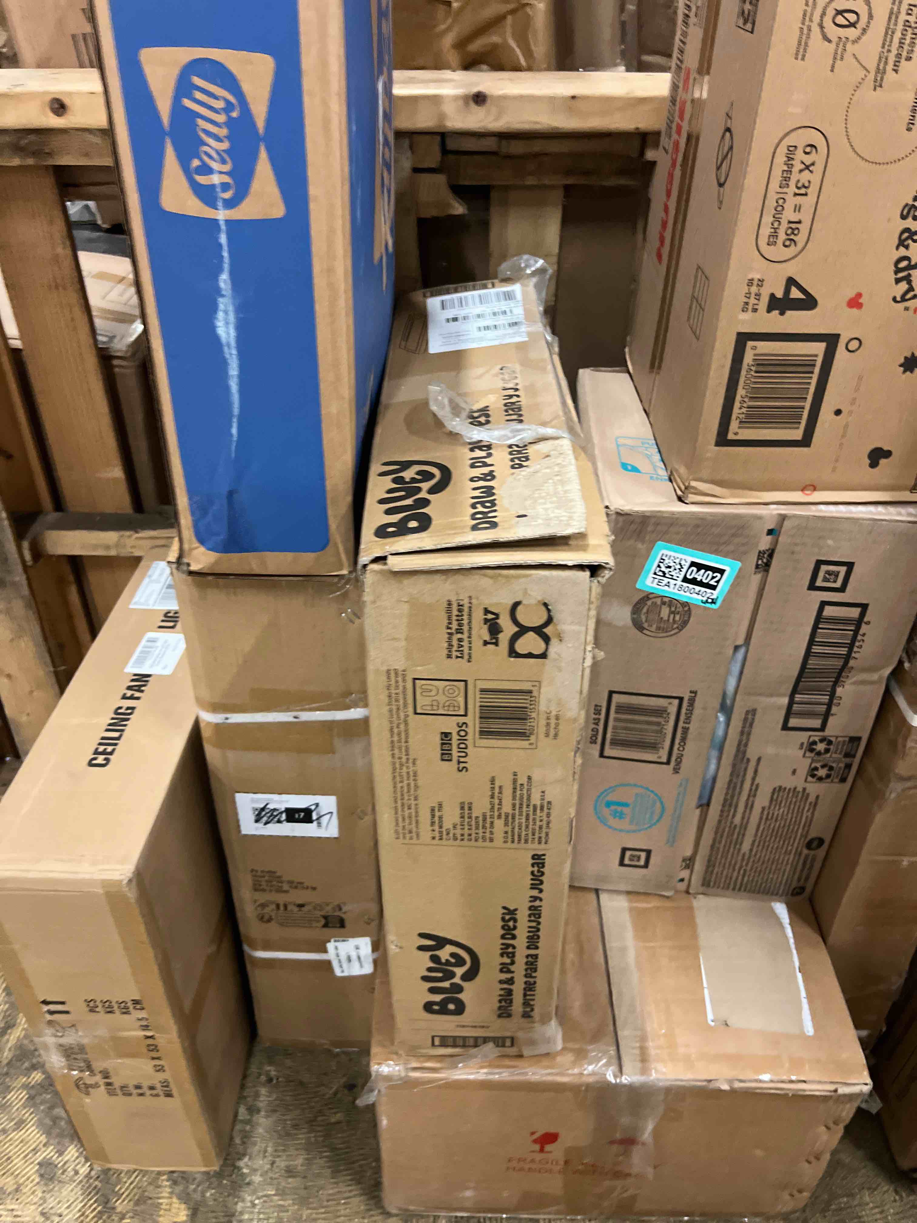 Condition photo showing New/Like New for Bluey Draw and Play Desk by  - Includes 10 Markers and Coloring Book, Blue