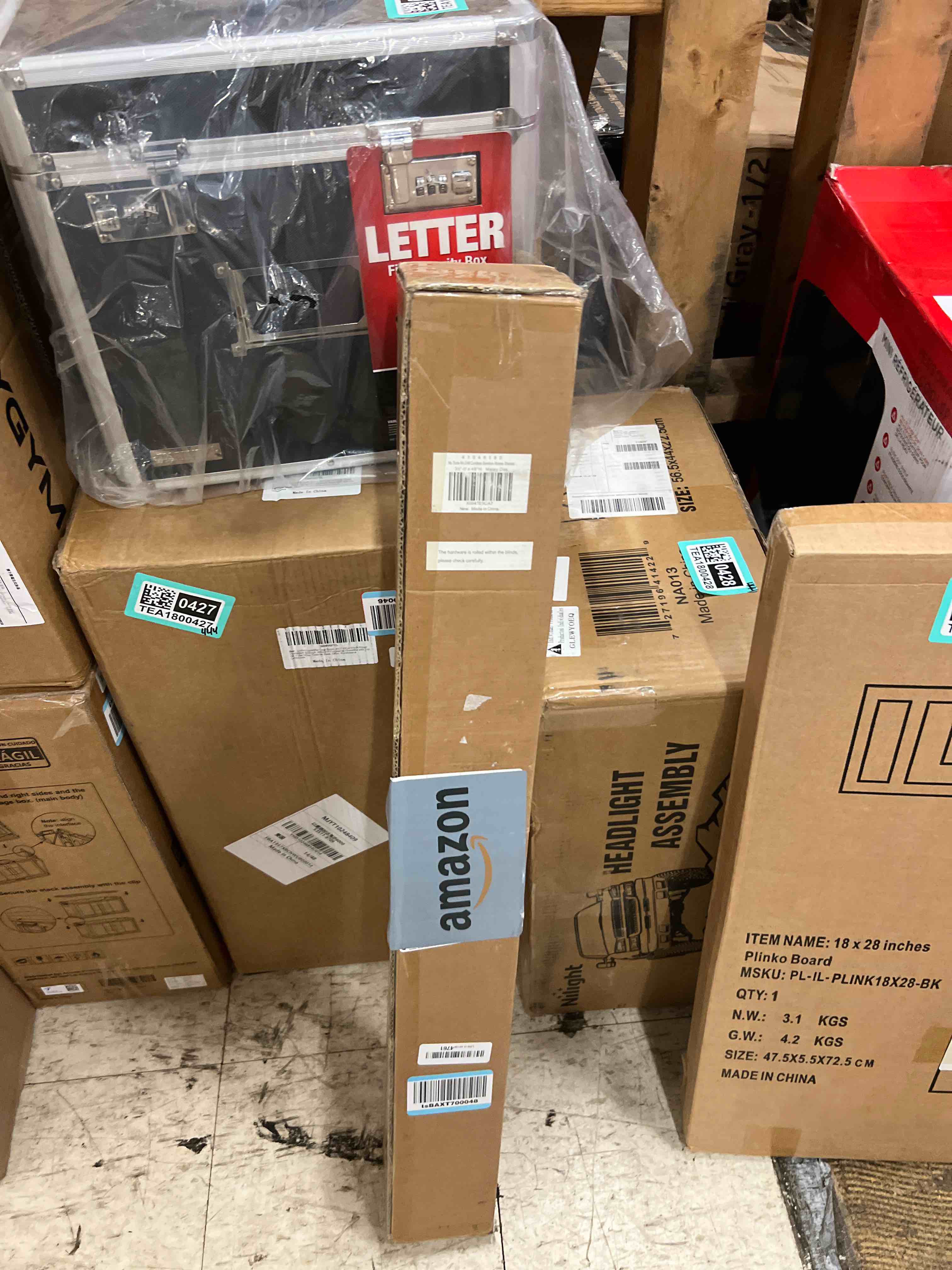 Condition photo showing New/Like New for LazBlinds No-Drill Cordless Roman Shade - Light Filtering Natural Wood, Easy Install Bamboo Blind for Windows 35" W x 48" H, Malay Oak