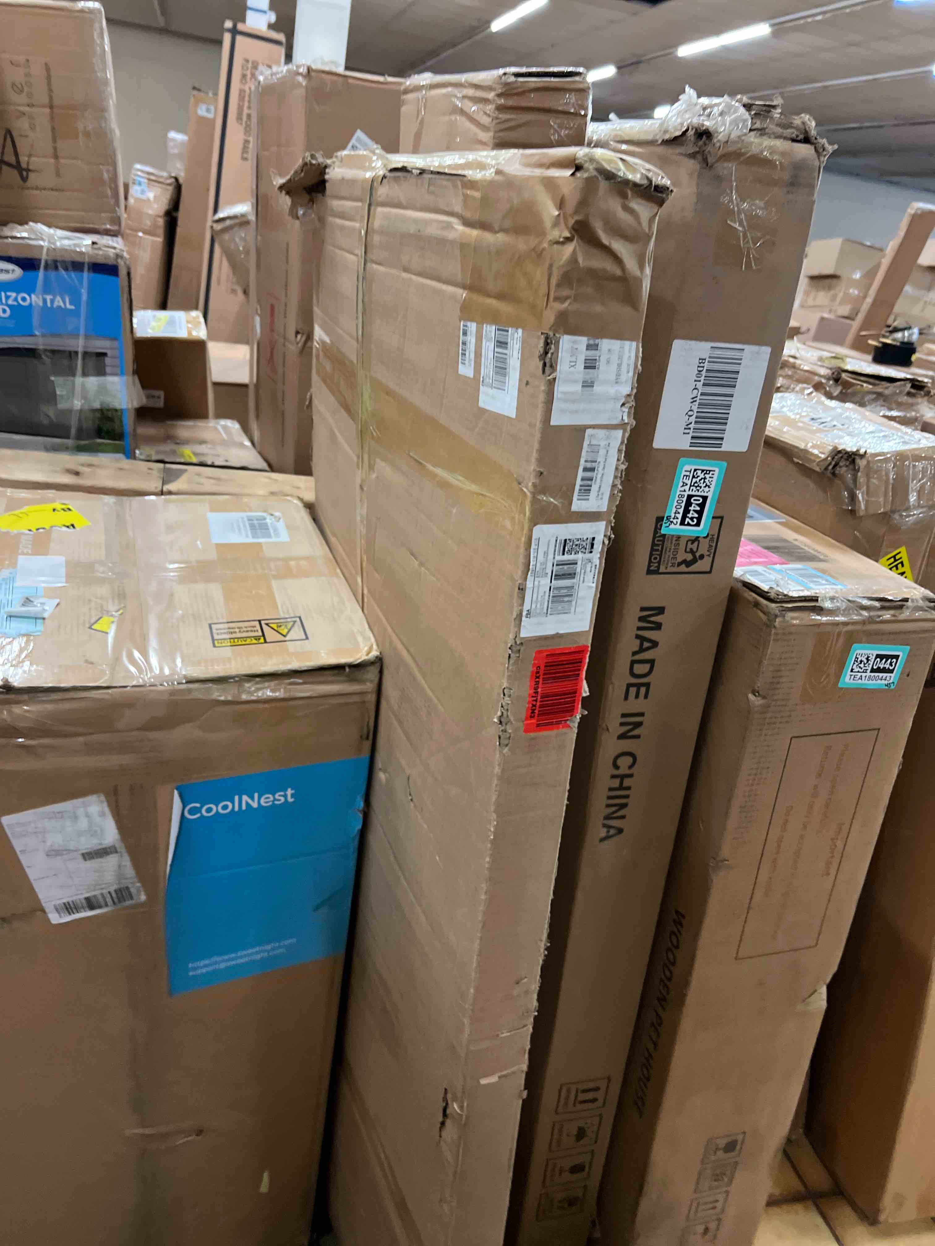 Condition photo showing New/Like New for 2-Tier Washer Dryer Countertop with 2.75"H Edge Rails, 54" W x 27.55" D Laundry Countertop for Folding Clothes, Washer and Dryer Topper with Non-Slip Pad (Pure Wood Color)