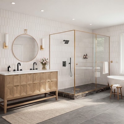 EVERSTEIN EssentialEase Matte Black 6-in Shower Faucet Bar System with 2-way Diverter Pressure-balanced Valve Included