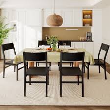 iPormis 35''Tall Dining Chairs Set of 6, Dining Room Chairs with MDF Board & Metal Frame, Perfect for Small Space, Easy Clean,Black.