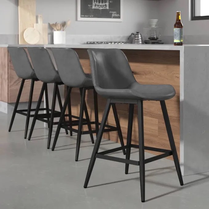 Rasnick Counter & Bar Stool Gray set of 4