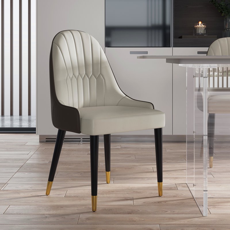 Frania Faux Leather Upholstered Solid Back Side Chair